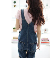 Sleeveless Overalls Cool Denim Jumpsuit Ripped Holes Casual Ripped Mom Jeans