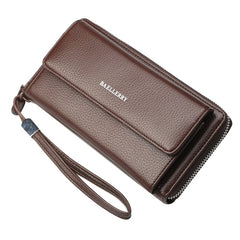 PU Leather Men Clutch Wallets Zipper Large Capacity Hand Strap Men Wallet