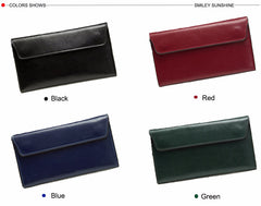 Slim Genuine Leather Women Wallet Female Long Clutch Coin Purses
