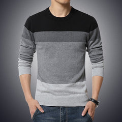 Casual Men Sweater O-Neck Striped Slim Fit Knittwear