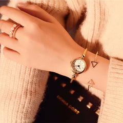 Fashion Gold Bangle Bracelet Women Watches Stainless Steel Retro Ladies Quartz