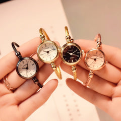 Fashion Gold Bangle Bracelet Women Watches Stainless Steel Retro Ladies Quartz