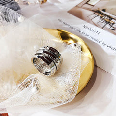 Ins Minimalist Vintage Multi-layer Wide Ring Simple