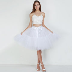 5 Layers 60cm Tutu Tulle Skirt Vintage Midi Pleated Skirts