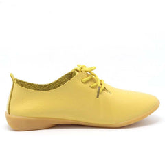 Genuine Leather Oxford Shoes For Women Round Toe Lace-Up Casual Shoes