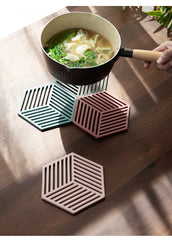 1PC Silicone Tableware Insulation Mat Coaster Cup Hexagon Mats