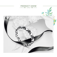 Genuine Sterling Silver Stackable Ring Heart Black CZ Finger Rings