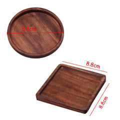 Tea Coffee Cup Pad Placemats Decor Walnut Wood Coasters