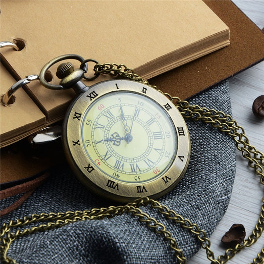 Unique Men Women Vintage Pocket Watch Roman Numerals