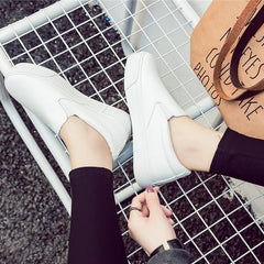 Leather Shoes Spring Trend Casual Flats Sneakers Female