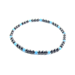Magnetic Hematite Round Beads Beaded Anklet 4MM