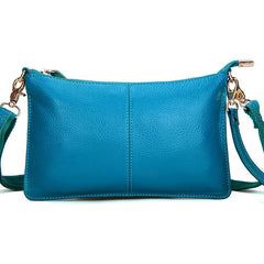 Women Genuine Leather Day Clutches Candy Color Shoulder Bags