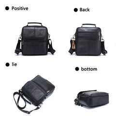 Genuine Cowhide Leather Shoulder Bag Small Messenger Men Crossbody Bag