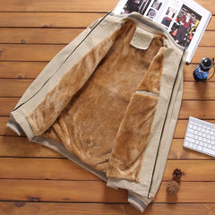 Autumn Mens Bomber Jackets Casual Male Outwear Fleece Thick