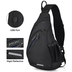 Mixi Men One Shoulder Backpack Women Sling Bag Crossbody