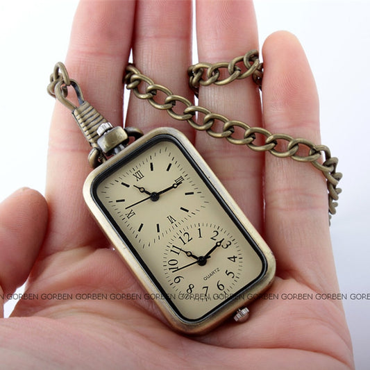fashion design double time small pocket watch