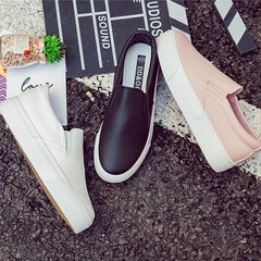 Leather Shoes Spring Trend Casual Flats Sneakers Female