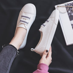 Fashion Casual Microfiber PU Leather Casual Striped Shoes Sneakers