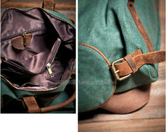 Unisex Retro Canvas Leather messenger bags Men Crossbody Bag