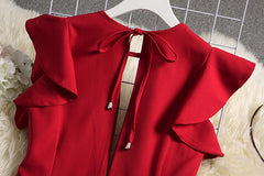 Women Deep V-neck Jumpsuits Solid Color Straight Full Length Pants