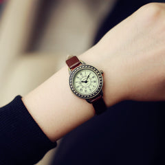 Ladies designer vintage leather women bracelet watches retro