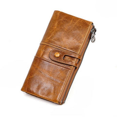 Men Purses Long Zipper Genuine Leather Male Clutch Bags