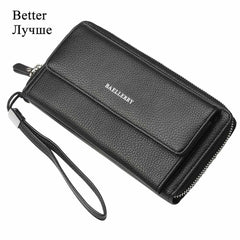 PU Leather Men Clutch Wallets Zipper Large Capacity Hand Strap Men Wallet