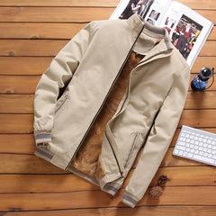 Autumn Mens Bomber Jackets Casual Male Outwear Fleece Thick