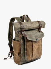 Vintage Canvas Backpacks for Men Oil Wax Canvas Leather Travel Backpack