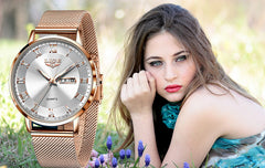 Watches Ultra-thin Luxury Quartz Watch Fashion Ladies Clock Stainless Steel
