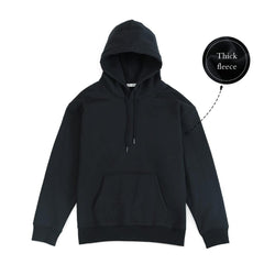 Hooded Hoodies Men Thick 360g Fabric Solid Basic Sweatshirts Jogger Texture Pullovers