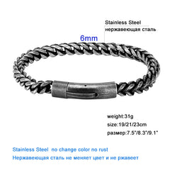Vintage Chain Link Men Bracelet Handmade Punk Rock Stainless Steel