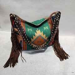 Hand-made Canvas Linen One Shoulder Bag Female Bag Bohemian Style