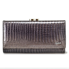 Genuine Leather Women Wallet Long Zipper Wallet