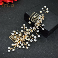 Alloy Leaves Golden Bridal Comb Wedding Hair Accessories