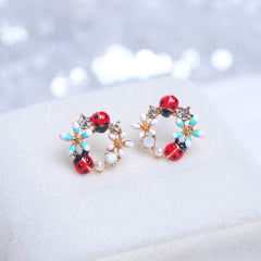 Style Sweet Colorful Flower Stud Earrings