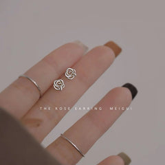 French Stud Earrings For Women Girl New Fashion Rose Flower