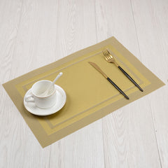 6/4pcs Rectangle Placemat Restaurant Washable PVC Durable Dining Table