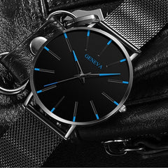 Minimalist Ultra Thin Watches Mens Fashion Stainless Steel Mesh Belt