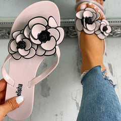 Flowers Ladies Flip Flops Women Indoor Slippers Outdoor Sandals Flip-flops