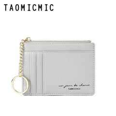 Women Wallets Zipper PU Leather Coin Purse Mini Key Chain Small Wallet