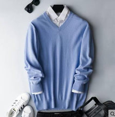 Men Cashmere Sweater Autumn Winter Soft Warm Jersey Jumper