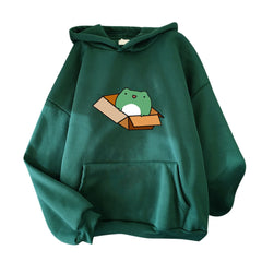 Frog Hoodie Vintage Harajuku Women's Winter Hoodies Kawaii Cute