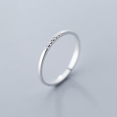 Zircon Round Geometric Ring For Fashion Cute Fine Jewelry Minimalist