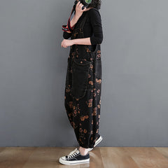 Loose Jeans Black Jumpsuit Women Casual Oversized Baggy Ladies Pants