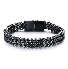 Stainless Steel Braided Bracelet Bangle Men Hip Hop Party Rock Jewelry