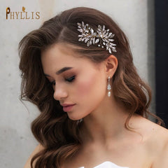 Alloy Leaves Golden Bridal Comb Wedding Hair Accessories