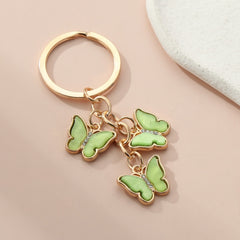 Colorful Enamel Butterfly Keychain Insects Car Key
