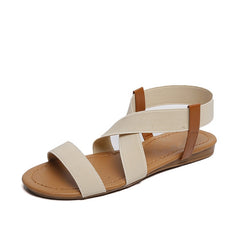 Comfy Slip On Sandals Elastic Textile Splicing Sandals Casual Beach Shoes