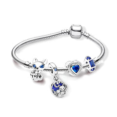 Ocean Collection Blue Turtle Seahorse Narwhal Beaded Dolphin Charm Bracelets